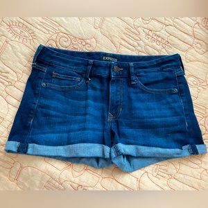 Express Shortie Lowrise denim jean shorts 6 cuffed